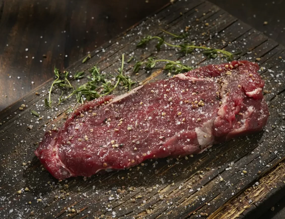 surowy stek z dziczyzny